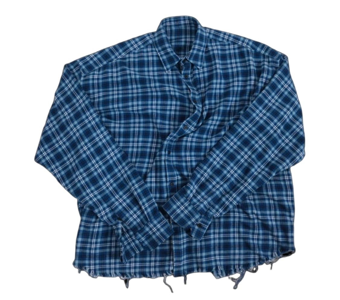 (1) 논노드 플렉시블 스트링 체크 셔츠 클래식 블루 상품이미지1