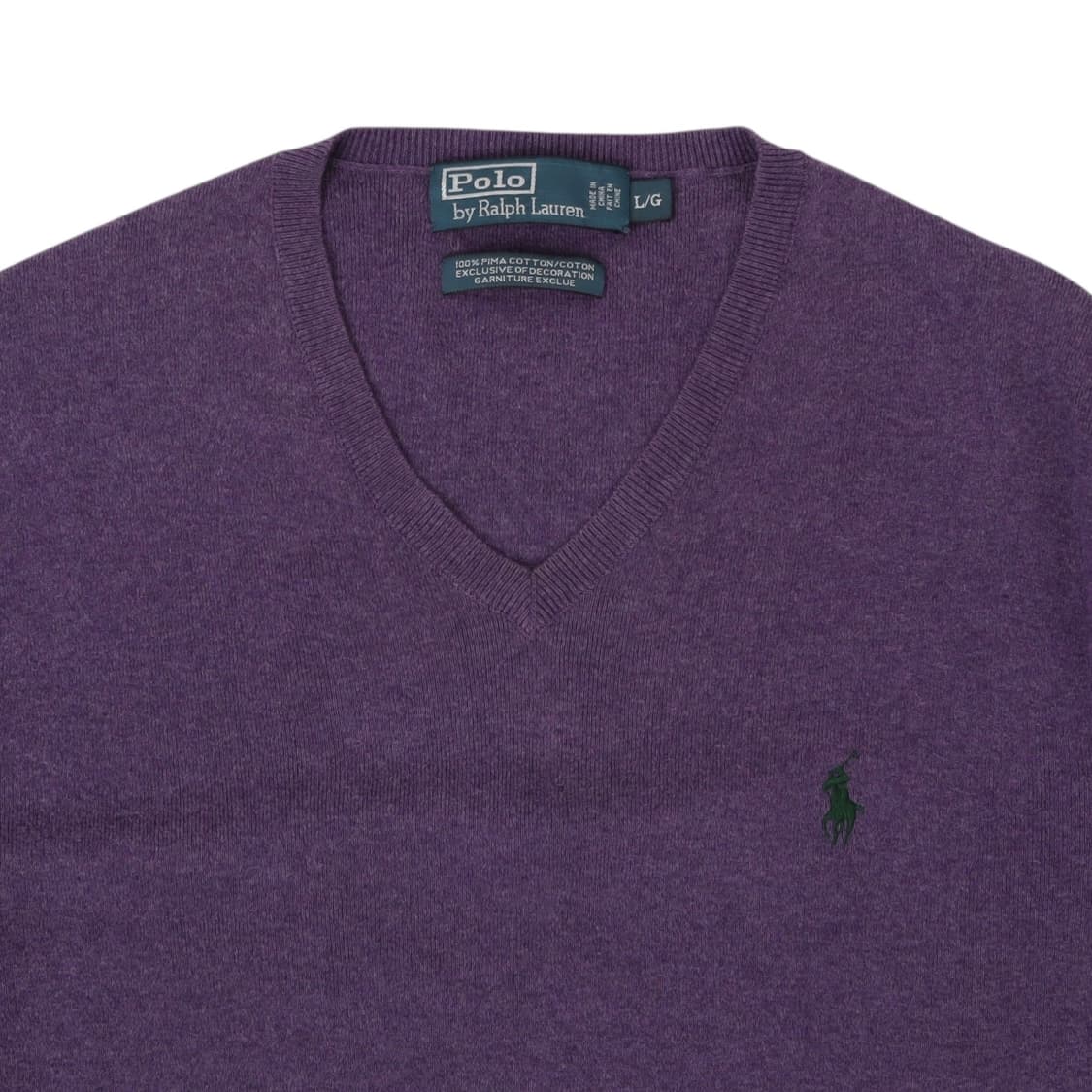 폴로 랄프로렌 퍼플 피마코튼 브이넥 니트 상품이미지2