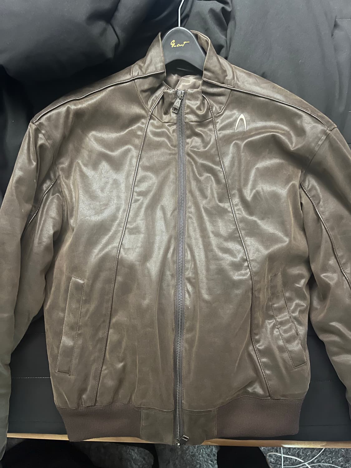 아캄 레더자켓 Piping Leather Blouson (Brown) 상품이미지1