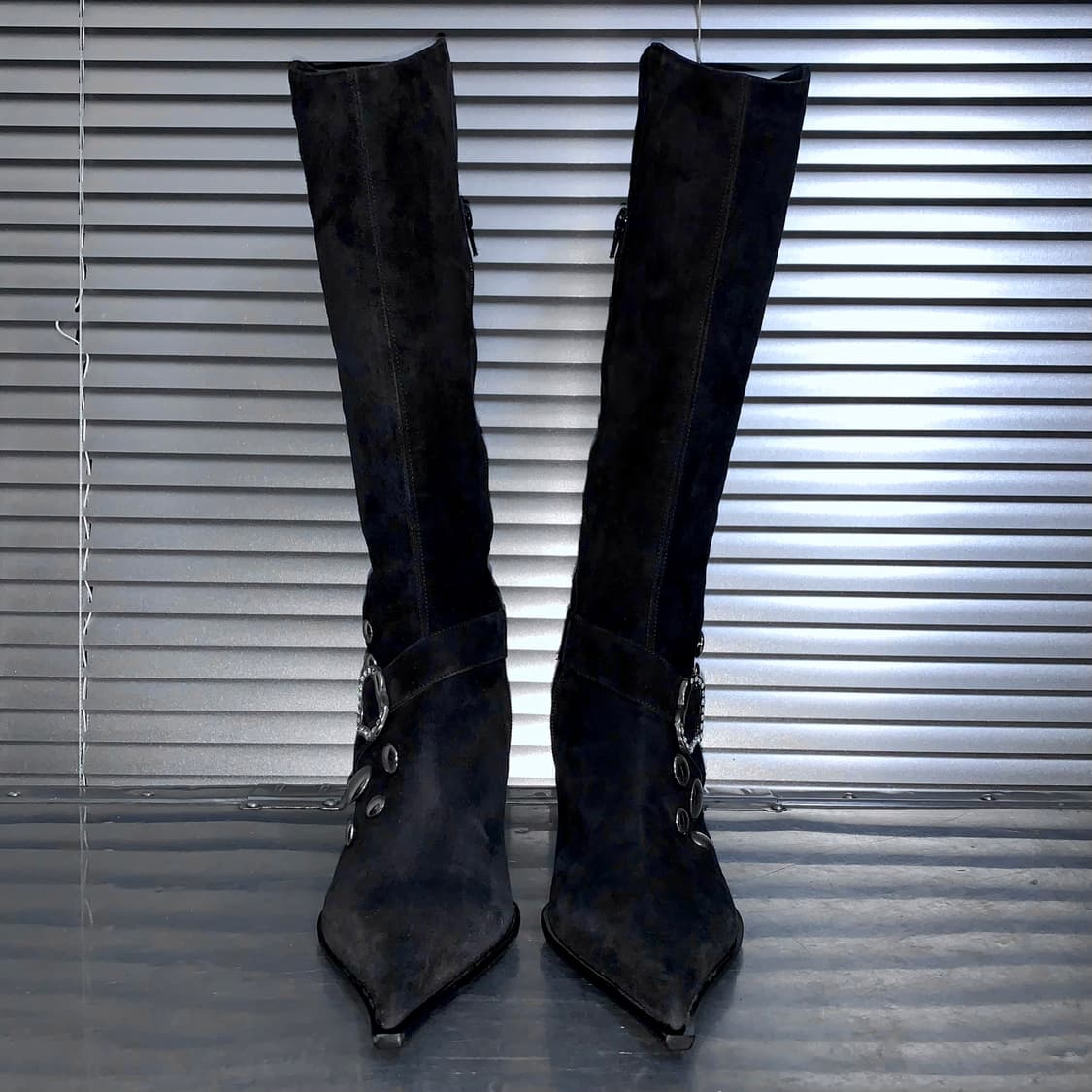 00s ORO 스웨이드 블링 버클 롱 웨스턴 부츠 상품이미지3