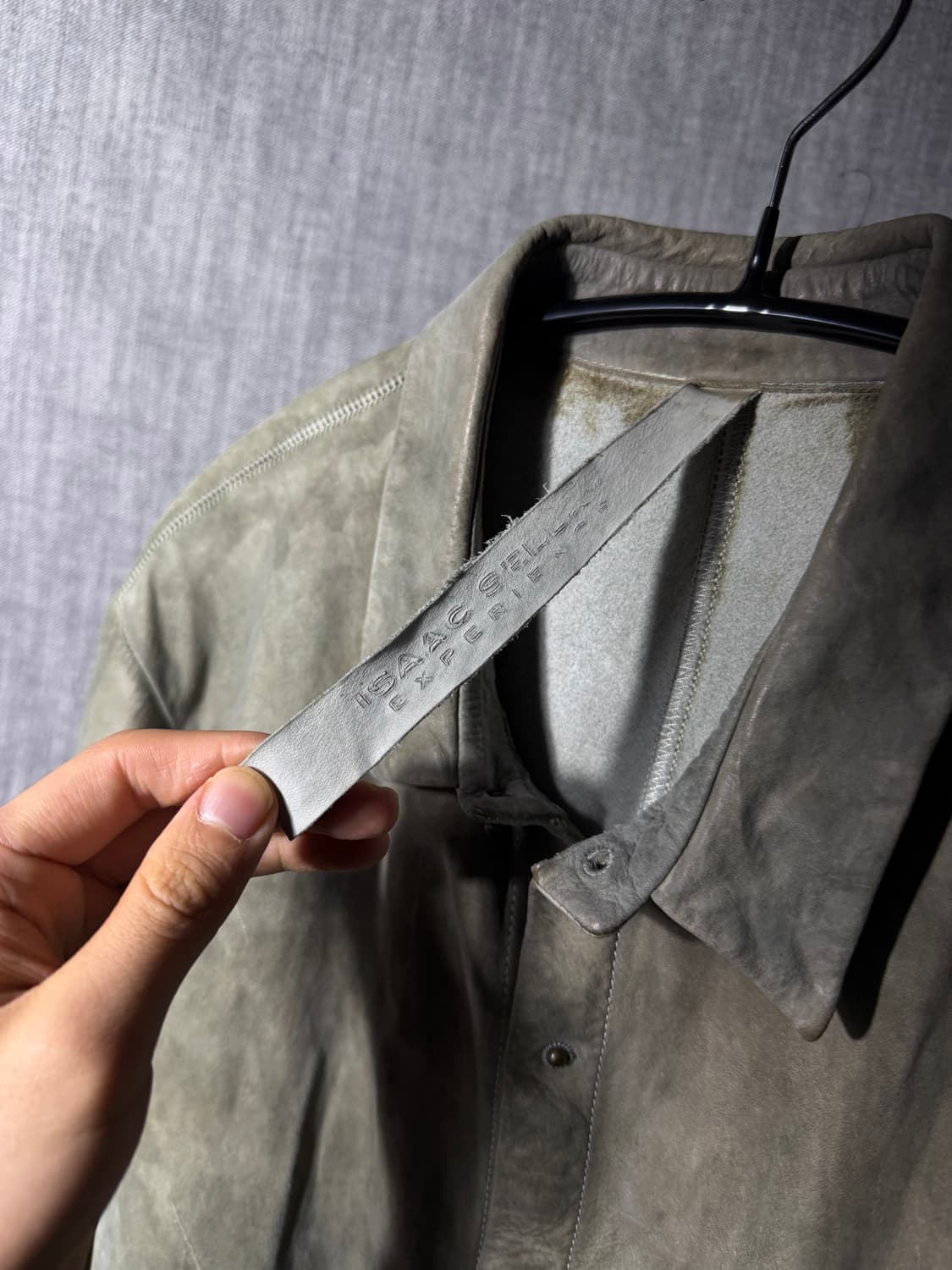 아이작셀럼 송아지가죽 레더셔츠 상품이미지2