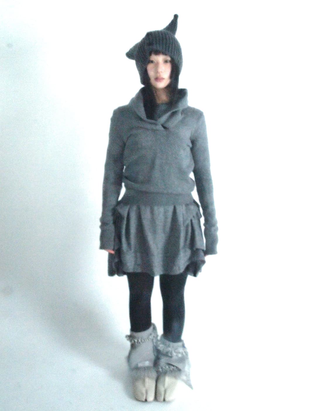 Tommy hilfiger wrap collar grey knit 상품이미지5