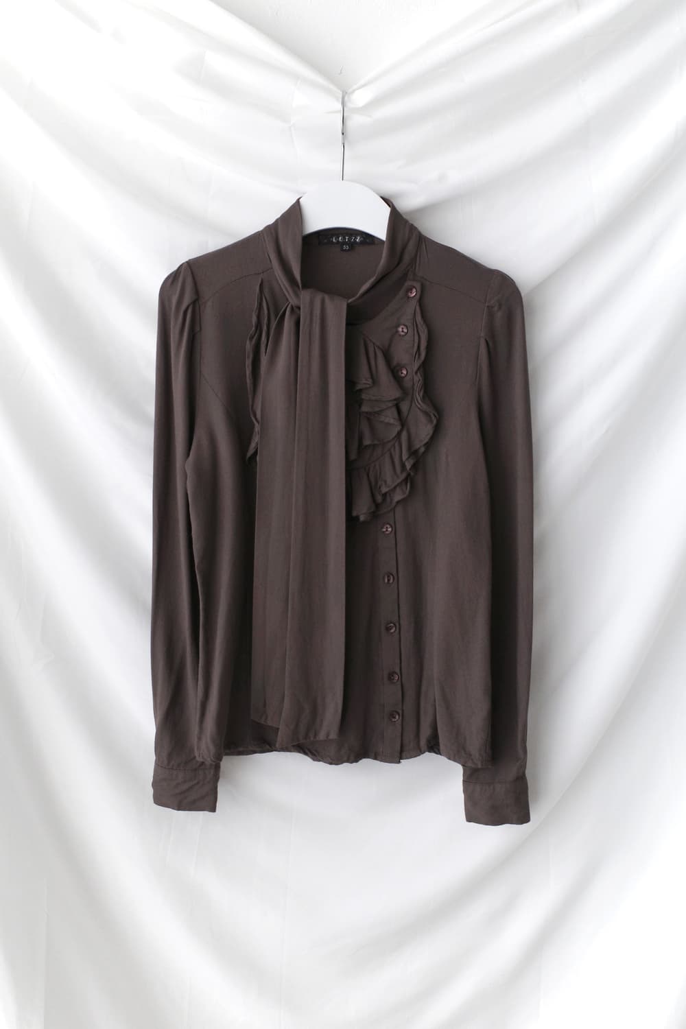 frill tie unbalanced shirt 상품이미지1