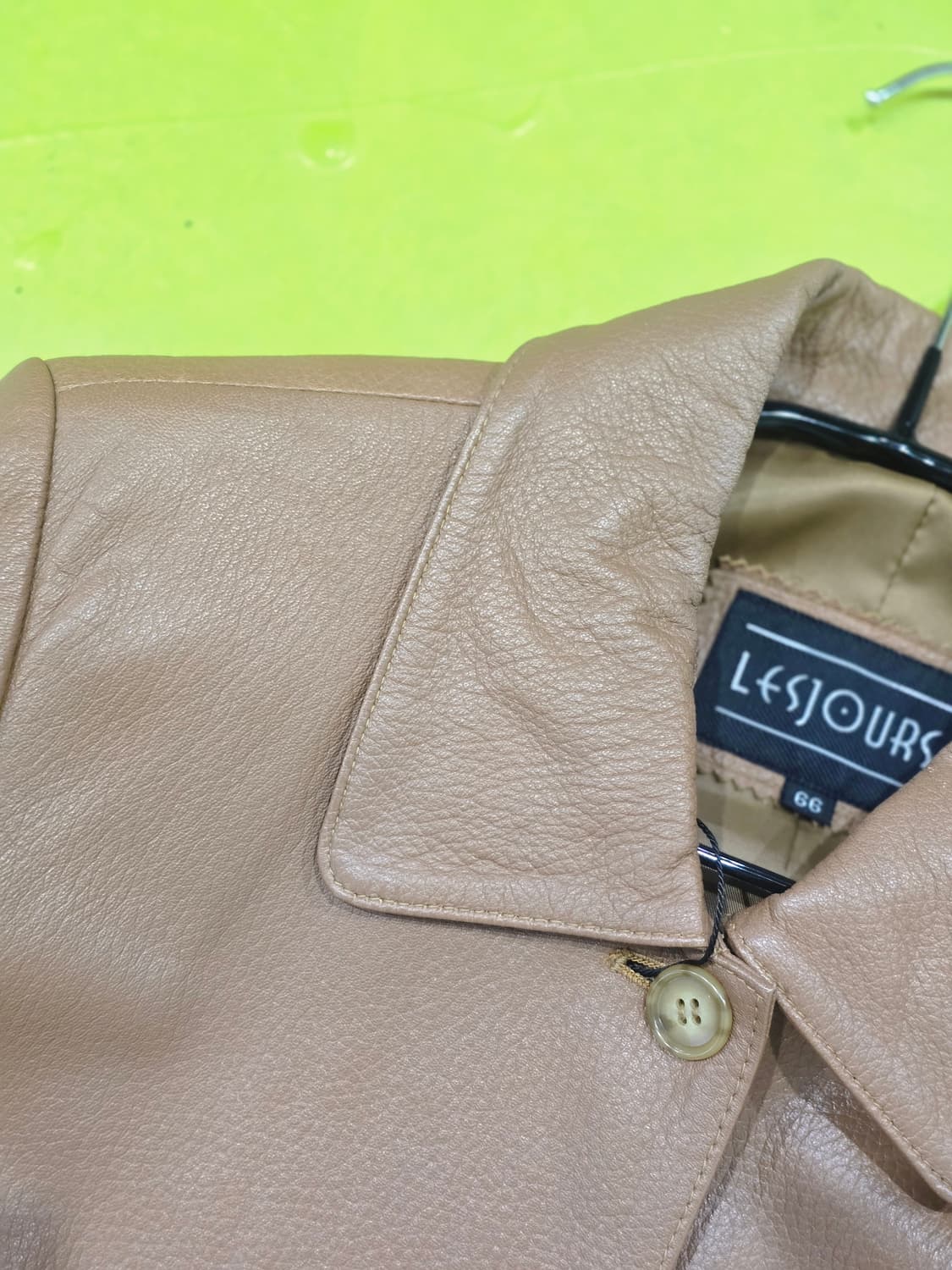 레쥬르 브라운 양가죽 레더 코트 상품이미지2