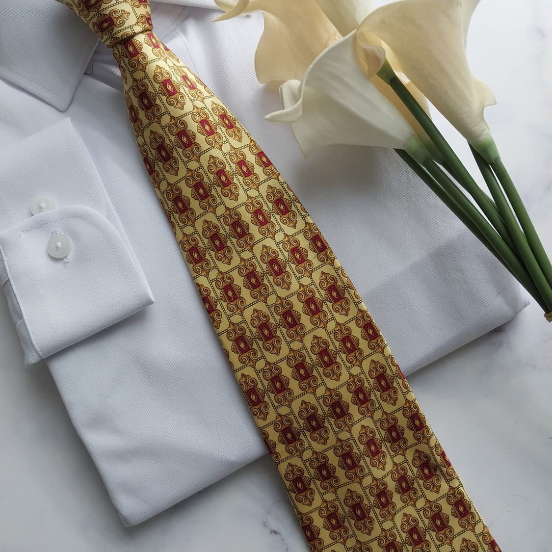 루카 프란치니 실크 기하 패턴 넥타이 10.1cm A등급 K1276

 상품이미지7