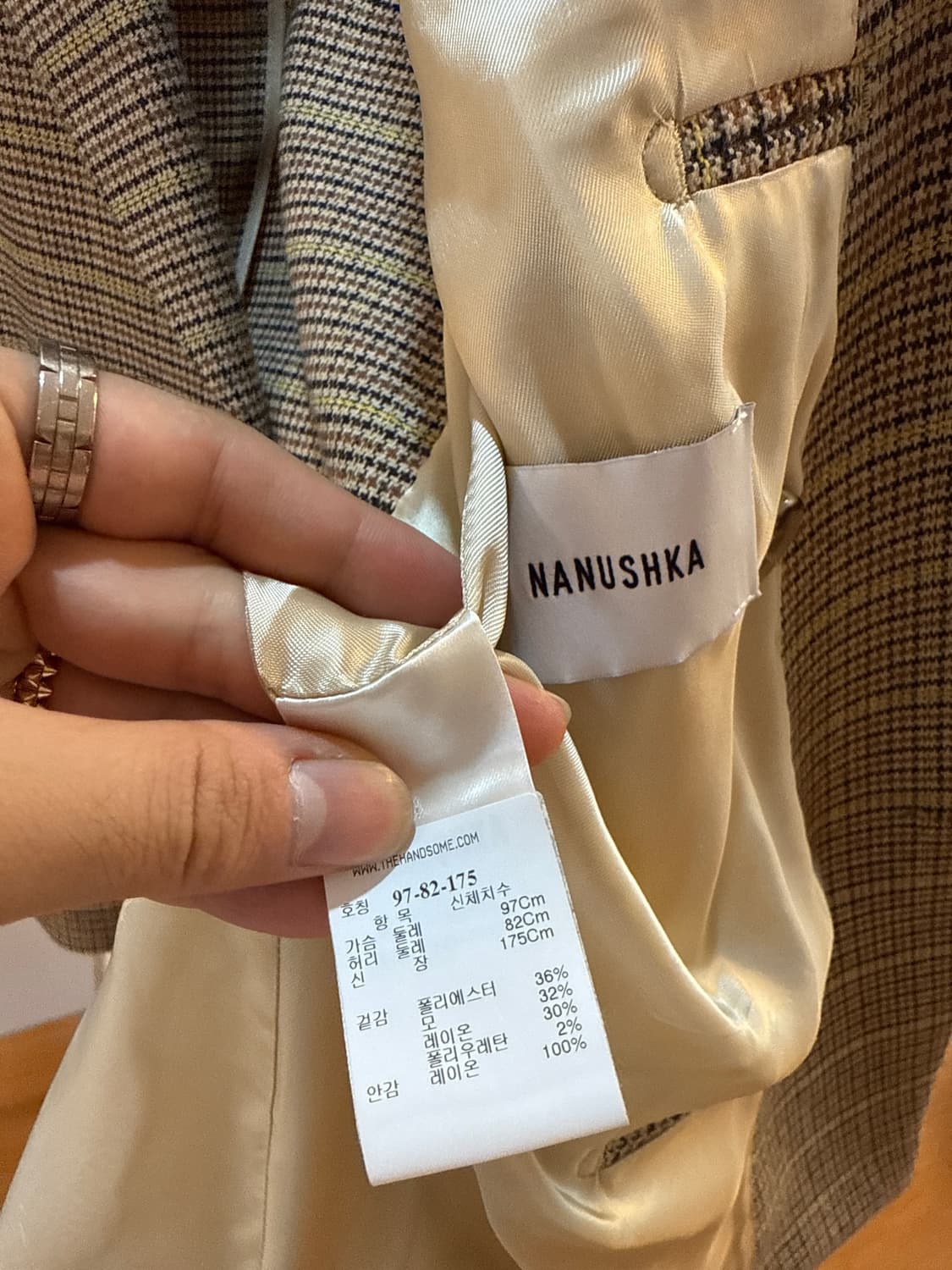 체크 더블 블레이저  상품이미지5