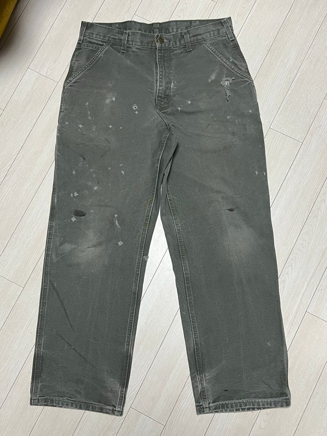 90s칼하트 싱글니 워크팬츠 모스그린 33x30사이즈 상품이미지1