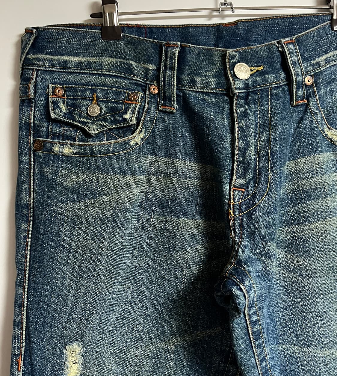 트루릴리젼 와이드 부츠컷 플레어진 데님팬츠 청바지 34 상품이미지4