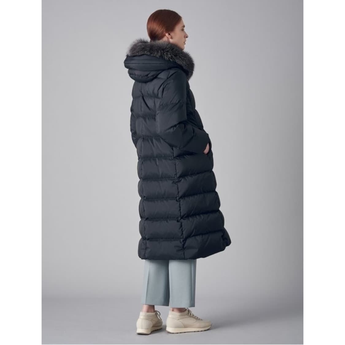 르베이지 폭스 퍼 구스 롱 패딩 상품이미지2