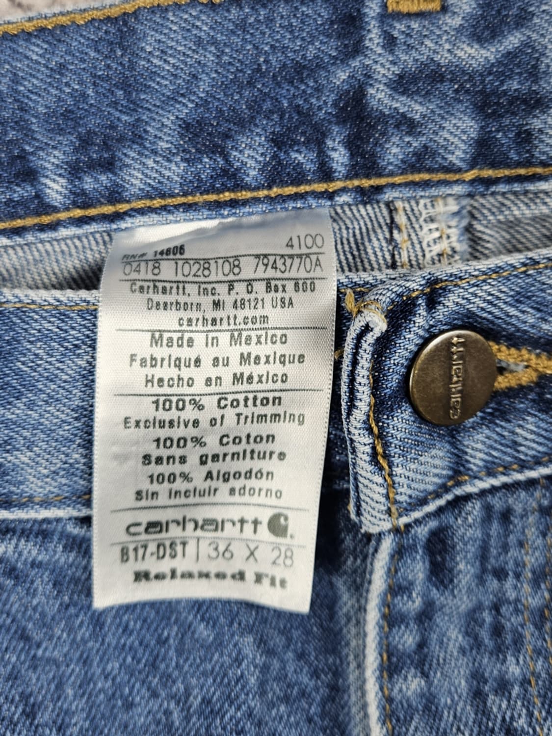 칼하트 DST 데님 워크 팬츠 ( 36X28 ) / 10399 상품이미지7