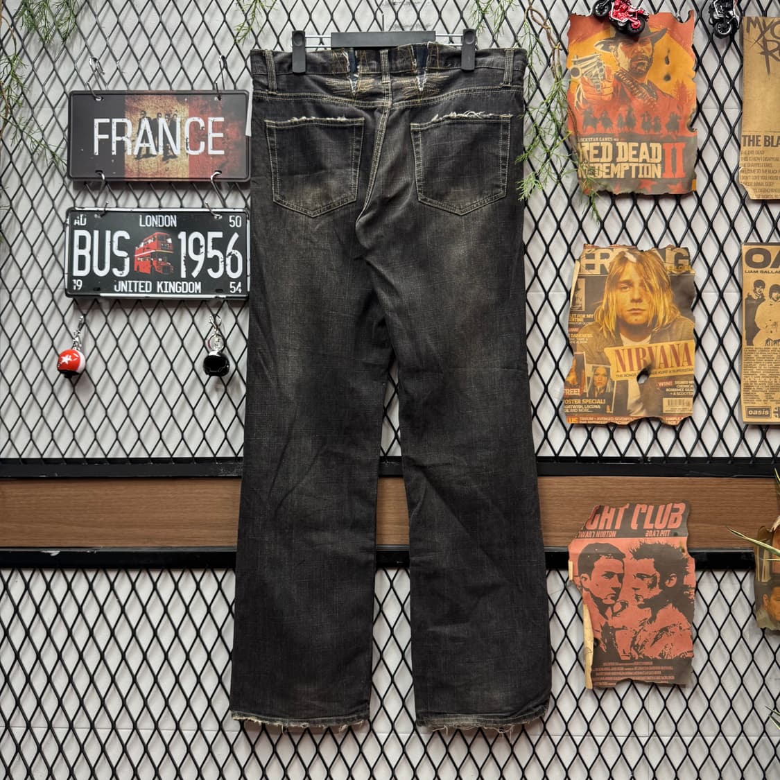 00s JPN VINTAGE 디스트로이드 데님 팬츠 흑청 상품이미지2