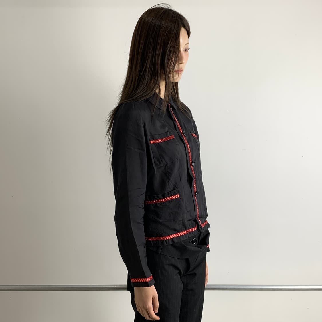 꼼데가르송 로브드샹브레 리본 콘페티 트리밍 자켓 상품이미지4