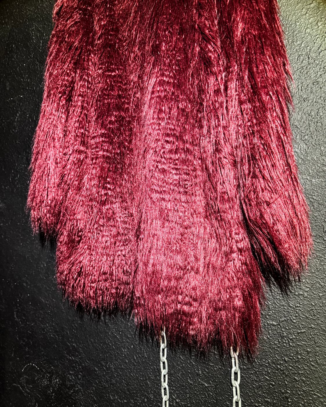 Burgundy long hair fur jacket 상품이미지9