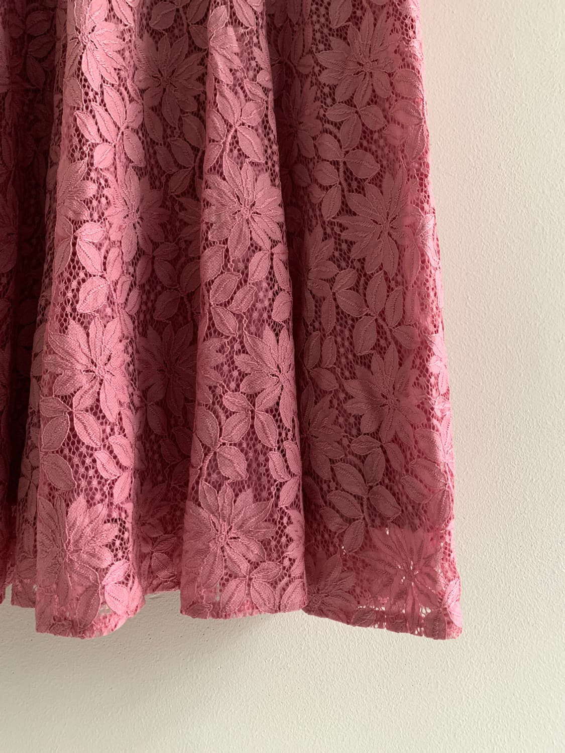 Lace Embroidery V Neck Button Dress 상품이미지6