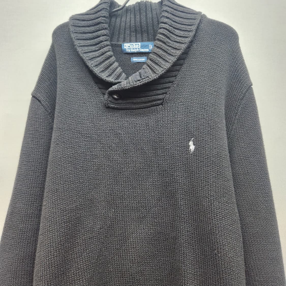 폴로랄프로렌 화이트포니 코튼 숄카라 니트M(L) 상품이미지2