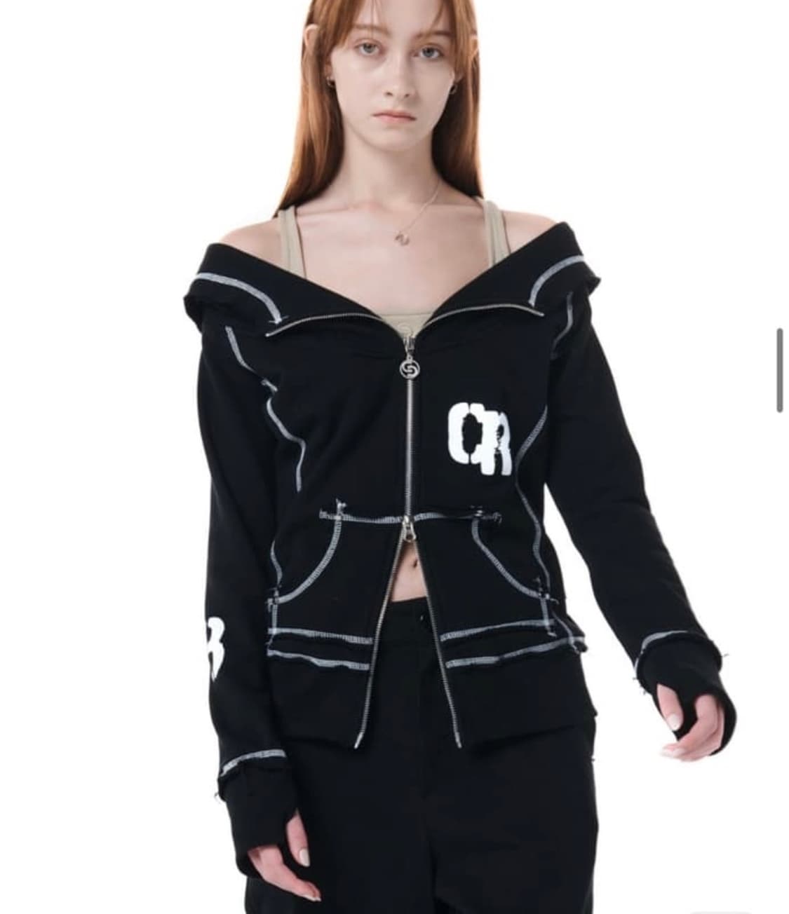 cerric 컷 아웃 후드집업 상품이미지1