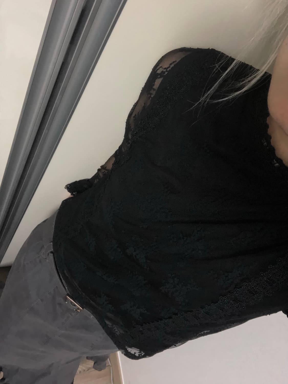 빈티지 레이스 시스루 자수 펀칭 긴팔 티셔츠 블라우스 상품이미지2