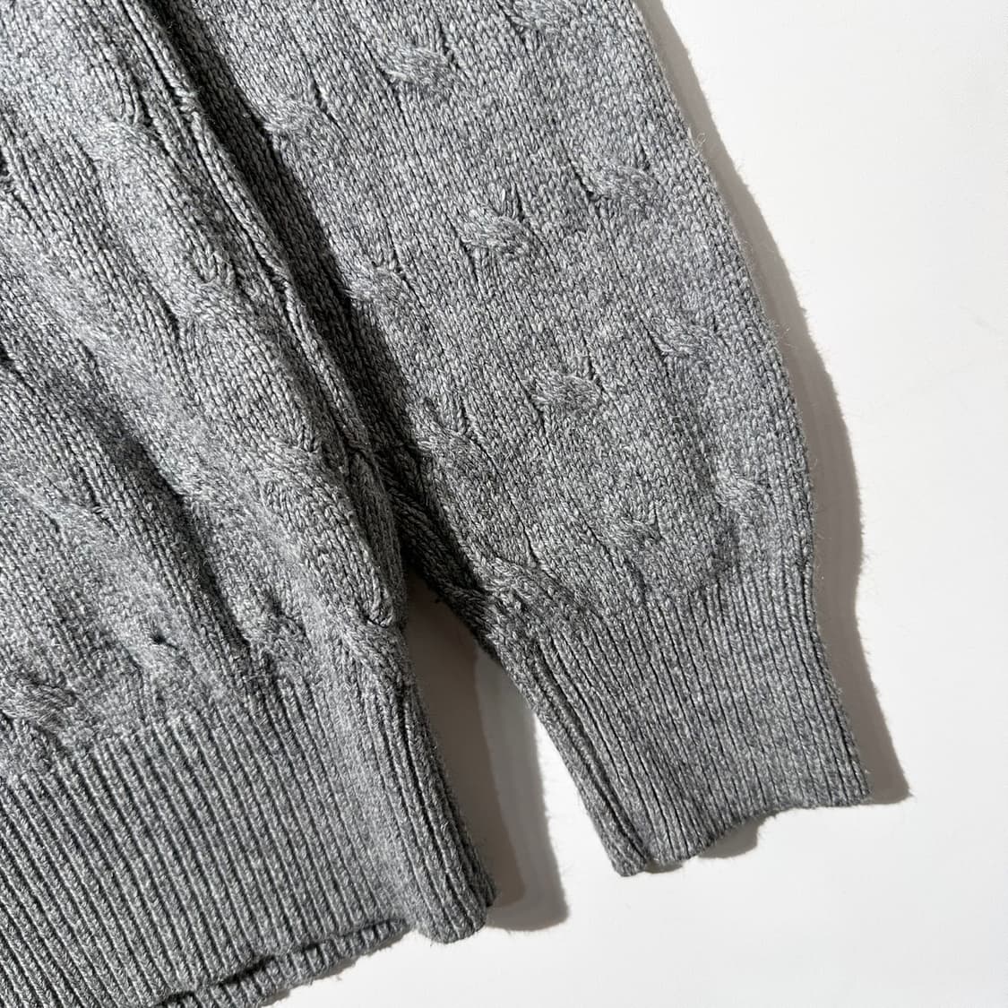 폴로 랄프로렌 케이블 실크 하프집업  버튼 니트 상품이미지6