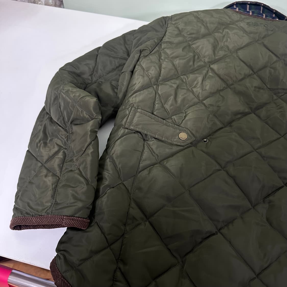 우먼M 시에로 카키 코듀로이배색 누빔 퀼팅자켓 상품이미지7