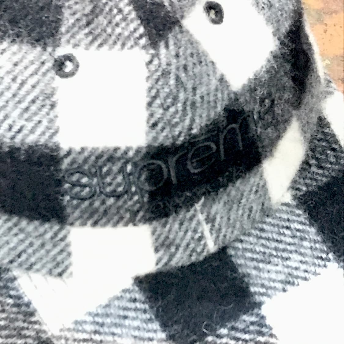 슈프림 블랙 아이보리 보더 체크 볼캡 캠프캡 남녀공용 상품이미지2