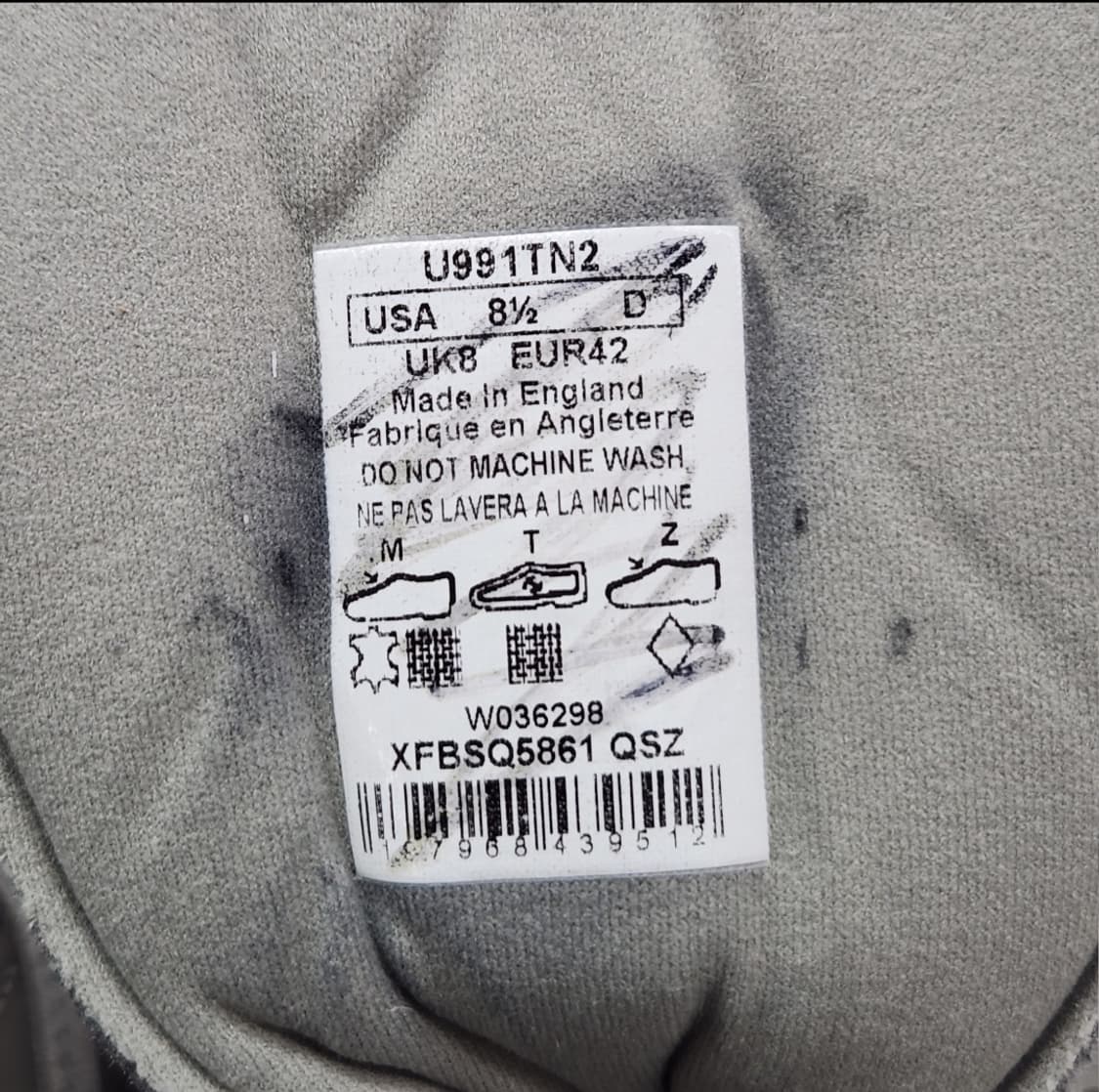 [265] 뉴발란스 991v2 디스이즈네버댓 265사이즈 디네댓 상품이미지9