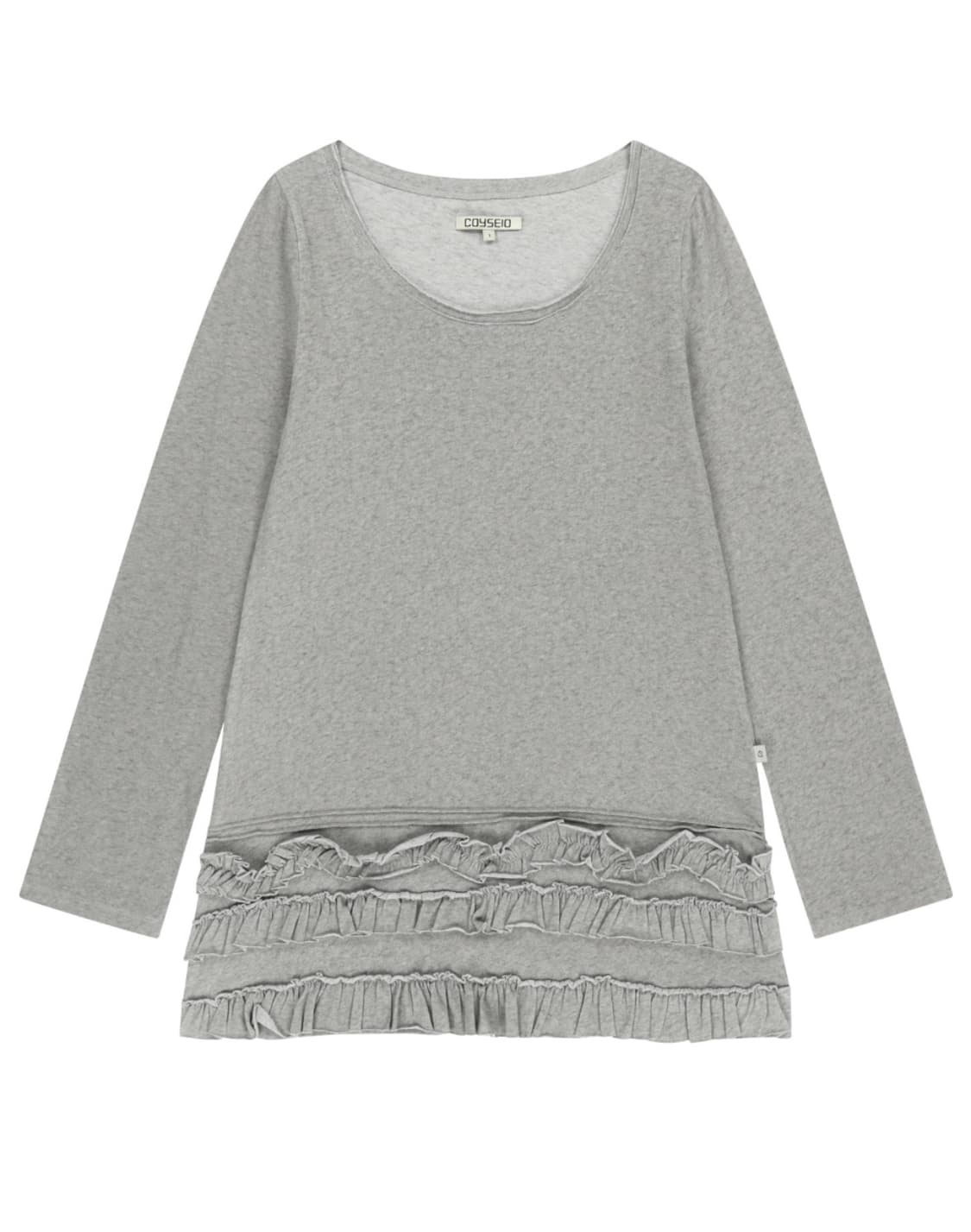 BOTTOM MULTIPLE FRILL DRESS LIGHT GREY 상품이미지1