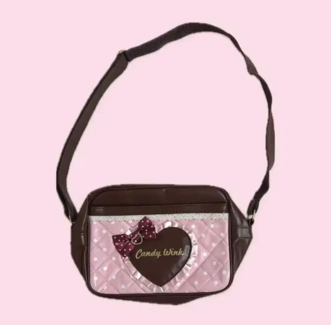 핀터레스트 딸기 초코 도트 숄더백 히메갸루 라떼갸루 상품이미지1