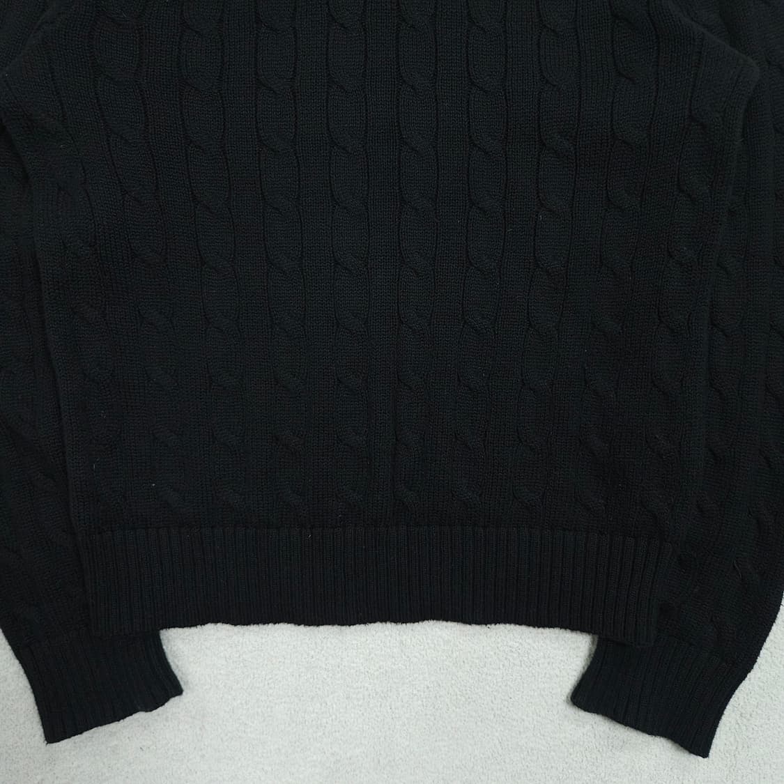 폴로 랄프 로렌 신형 QR 케이블 니트 M 블랙 상품이미지3