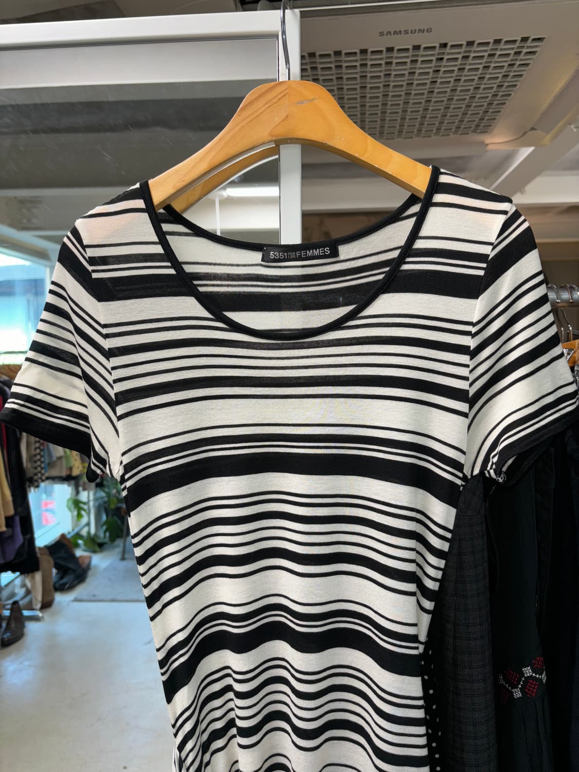 5351 pour les femmes 스트라이프 셔링 티셔츠 상품이미지3