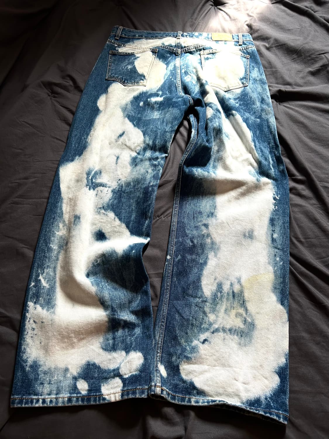 Bleached Pattern Wide Denim Pants 상품이미지4