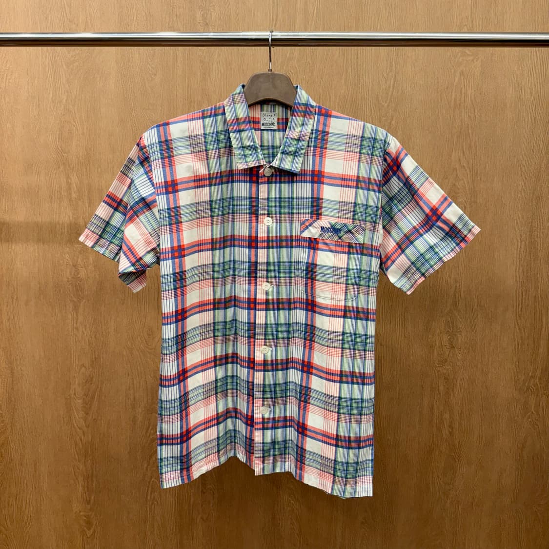 모스키노 칩앤시크 체크 반팔 코튼 셔츠 언더웨어 라인 멀티 컬러 상품이미지2