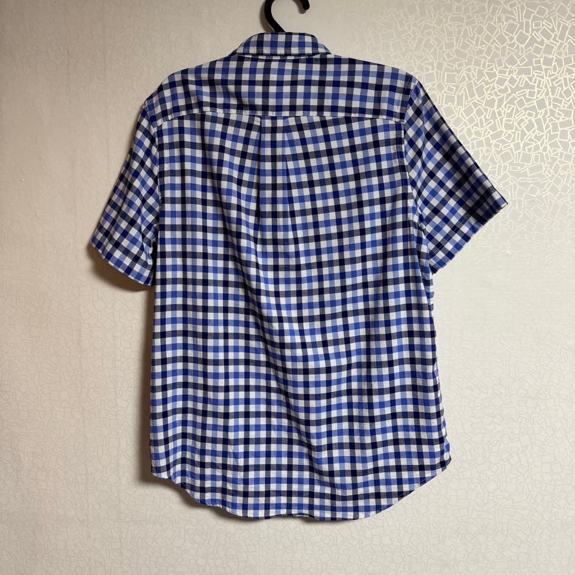 폴로 블루 반팔 체크셔츠 팝니다 상품이미지2