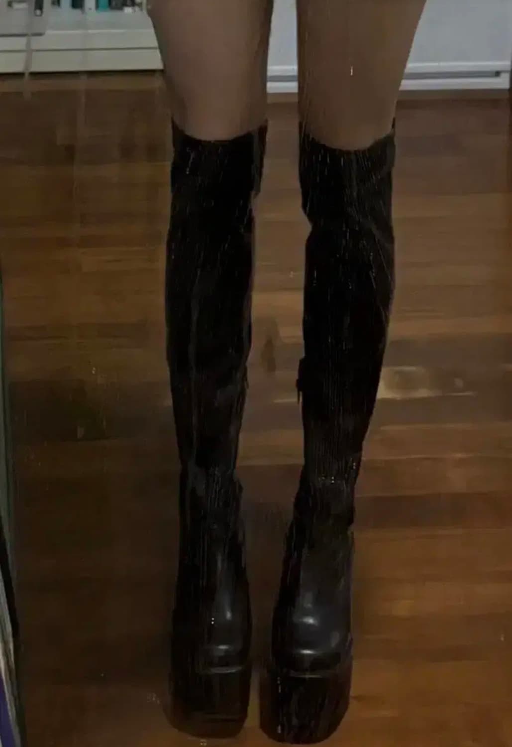 갸루 양지뢰 가보시 통굽 부츠 상품이미지2