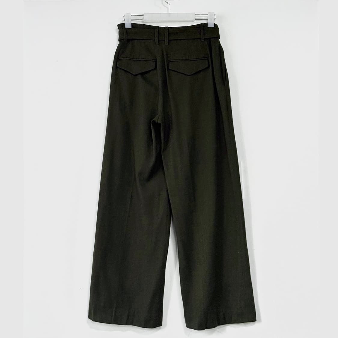 빈스 벨티드 와이드 울 팬츠 상품이미지4