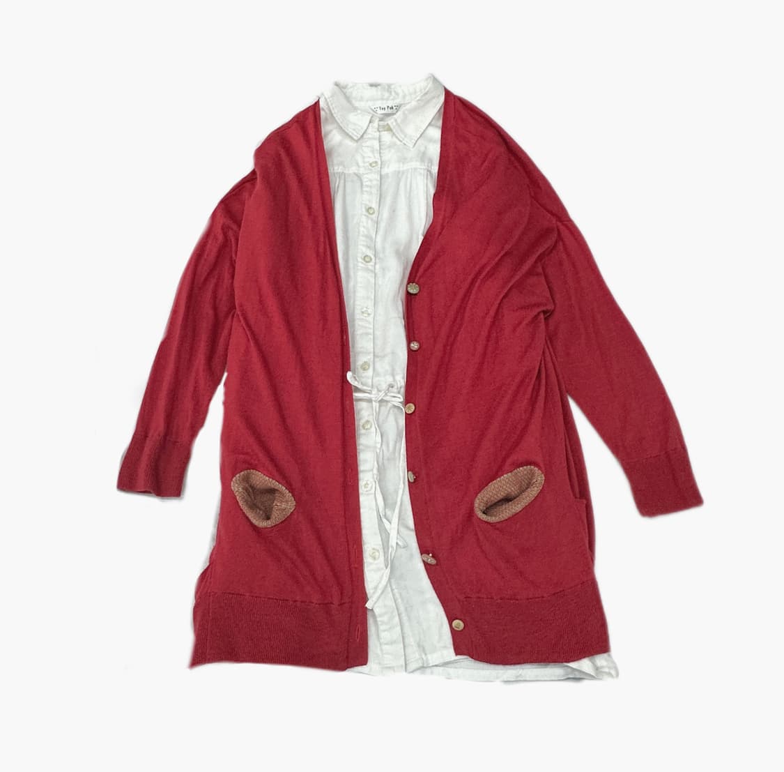 🧋바선생 핏 레드 가디건 레이어드 코디세트 🧋하구미 그런지 원피스  상품이미지2