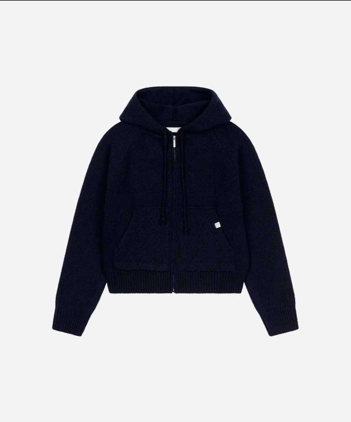 오헤시오 캐이블 니트 후드집업 네이비 상품이미지5