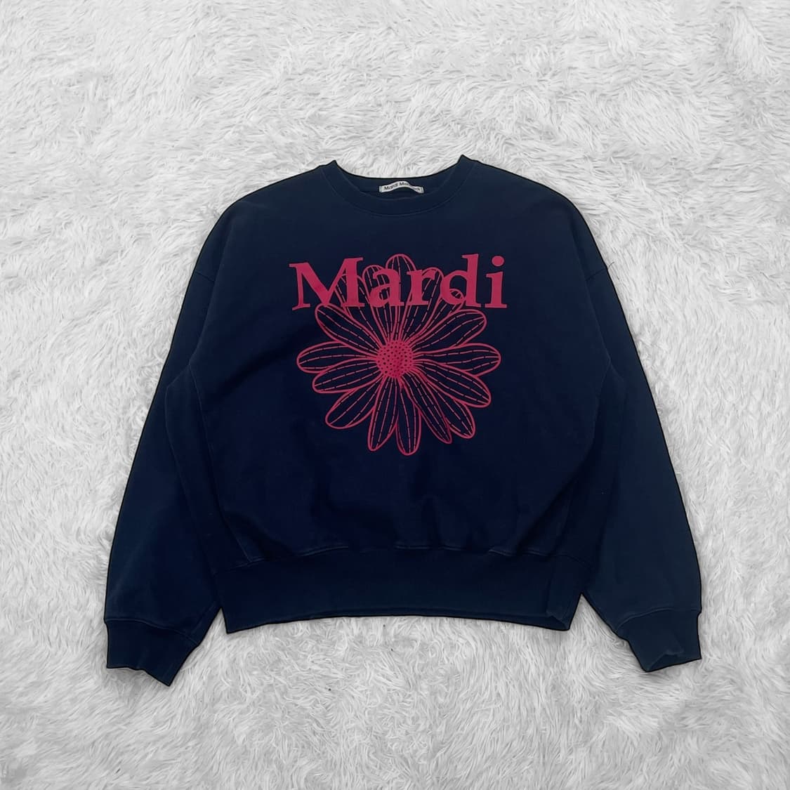 마르디메크르디 플라워 맨투맨 네이비 상품이미지2