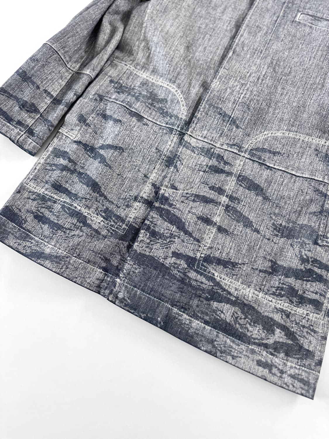 90s 마리떼 프랑소와 저버 패턴 데님 초어 코트 상품이미지7