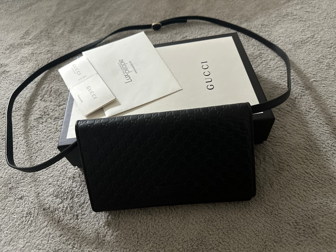 구찌 마이크로시마 크로스백 블랙 상품이미지2