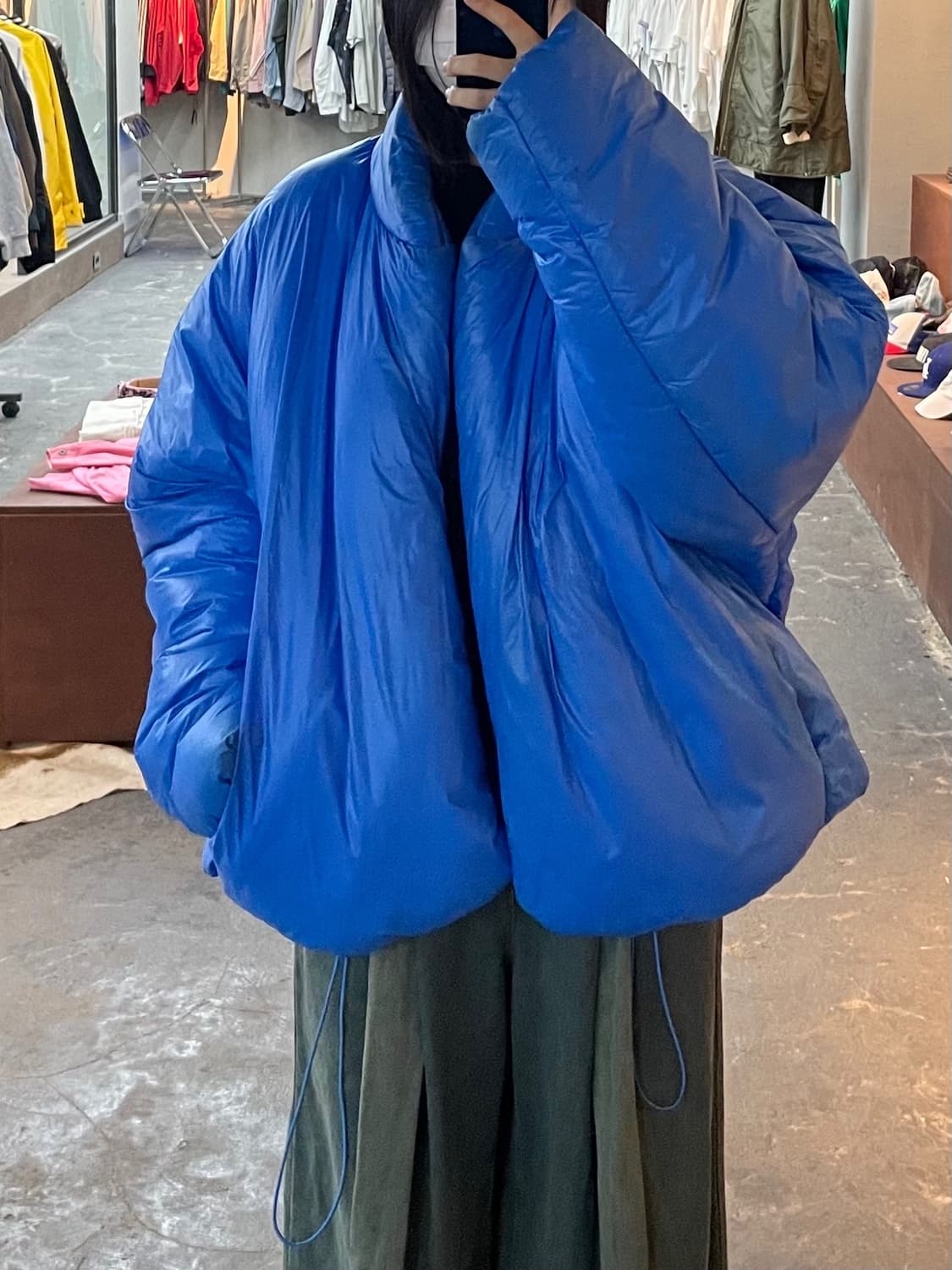 이지 갭 콜라보 라운드 블루 패딩 H1924 상품이미지1