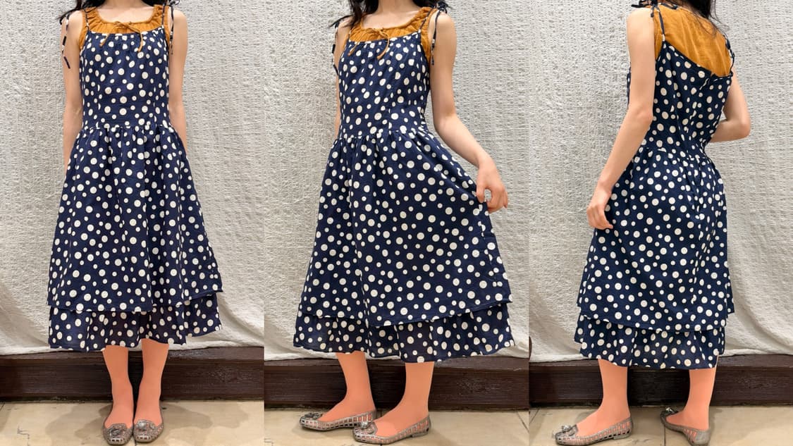 navy polka flare ops 상품이미지7