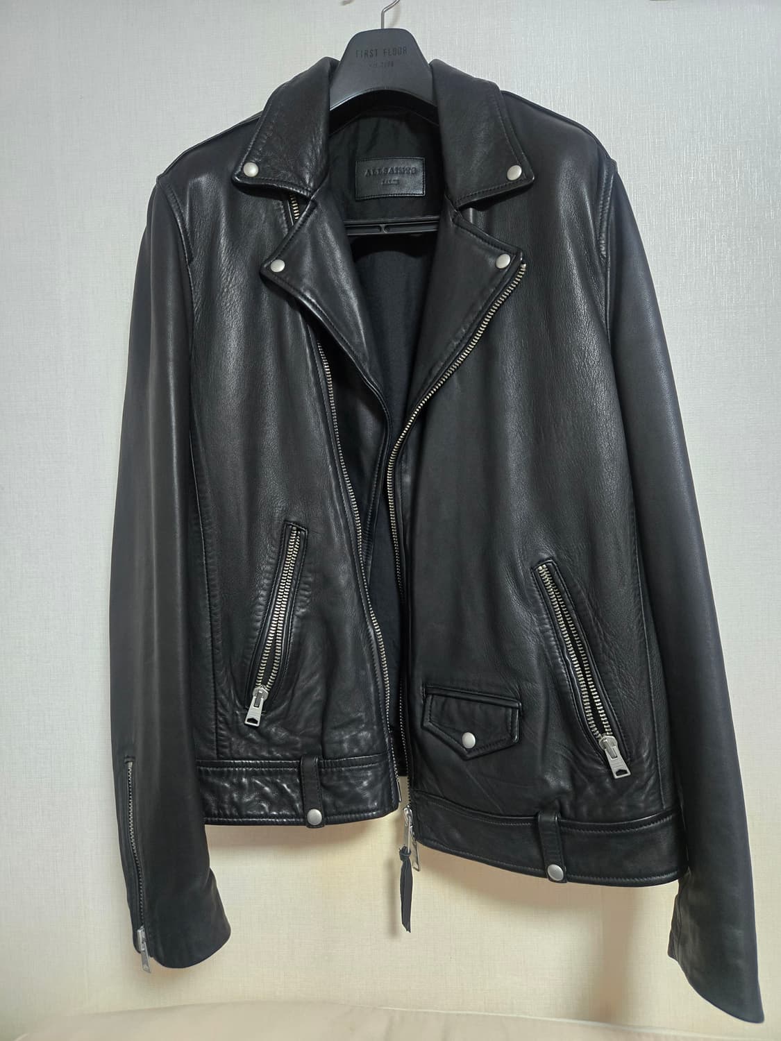 [L] 올세인츠 밀로 바이커 가죽자켓 (싱글 라이더) 상품이미지1
