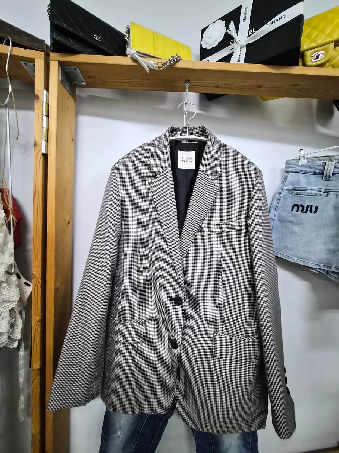 톰보이 체크자켓 상품이미지3