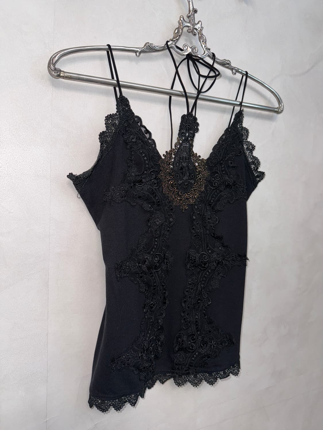 Black oriental fairy lace halter 슬리브리스 상품이미지2