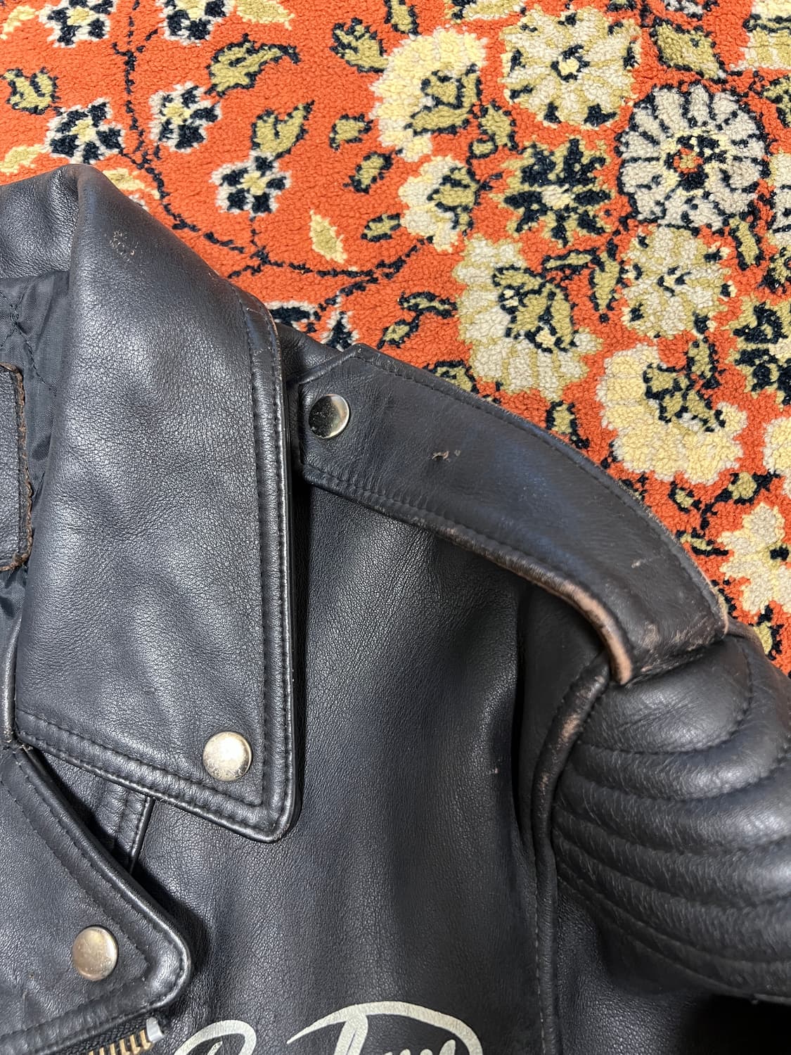 리플레이 빈티지 가죽 바이커 더블 라이더 자켓 M 상품이미지7