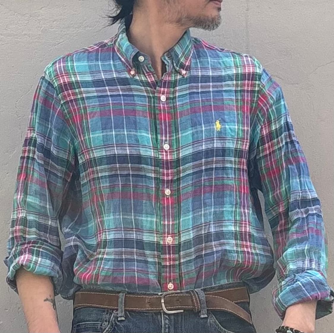 폴로 랄프로렌 린넨 체크 셔츠 상품이미지7