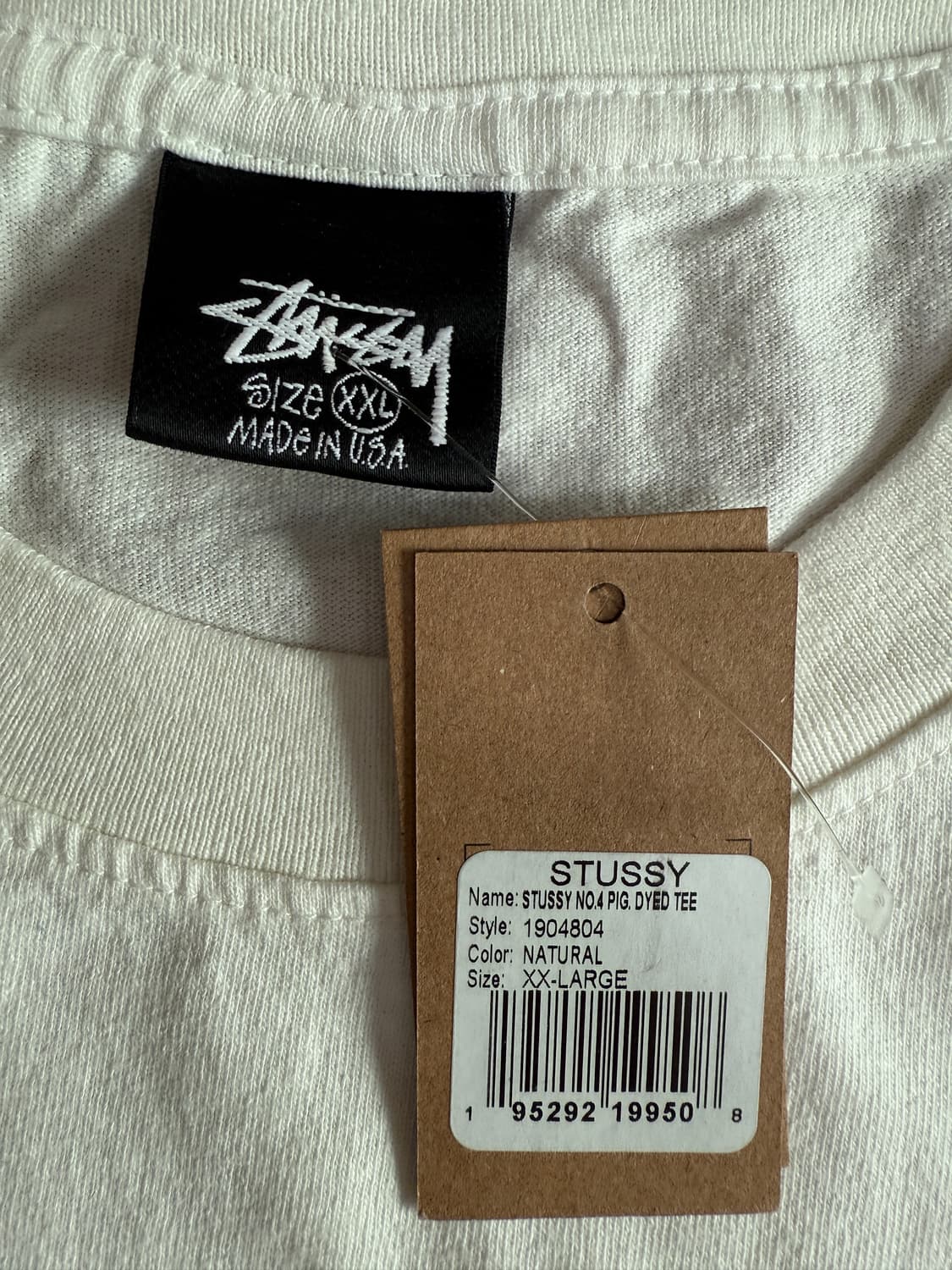 [XXL]stussy 스투시 피그먼트 다이드 No.4 반팔티셔츠 내츄럴 상품이미지3
