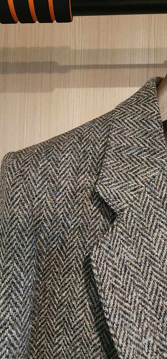 그레이 헤링본 트위드자켓 L 상품이미지3