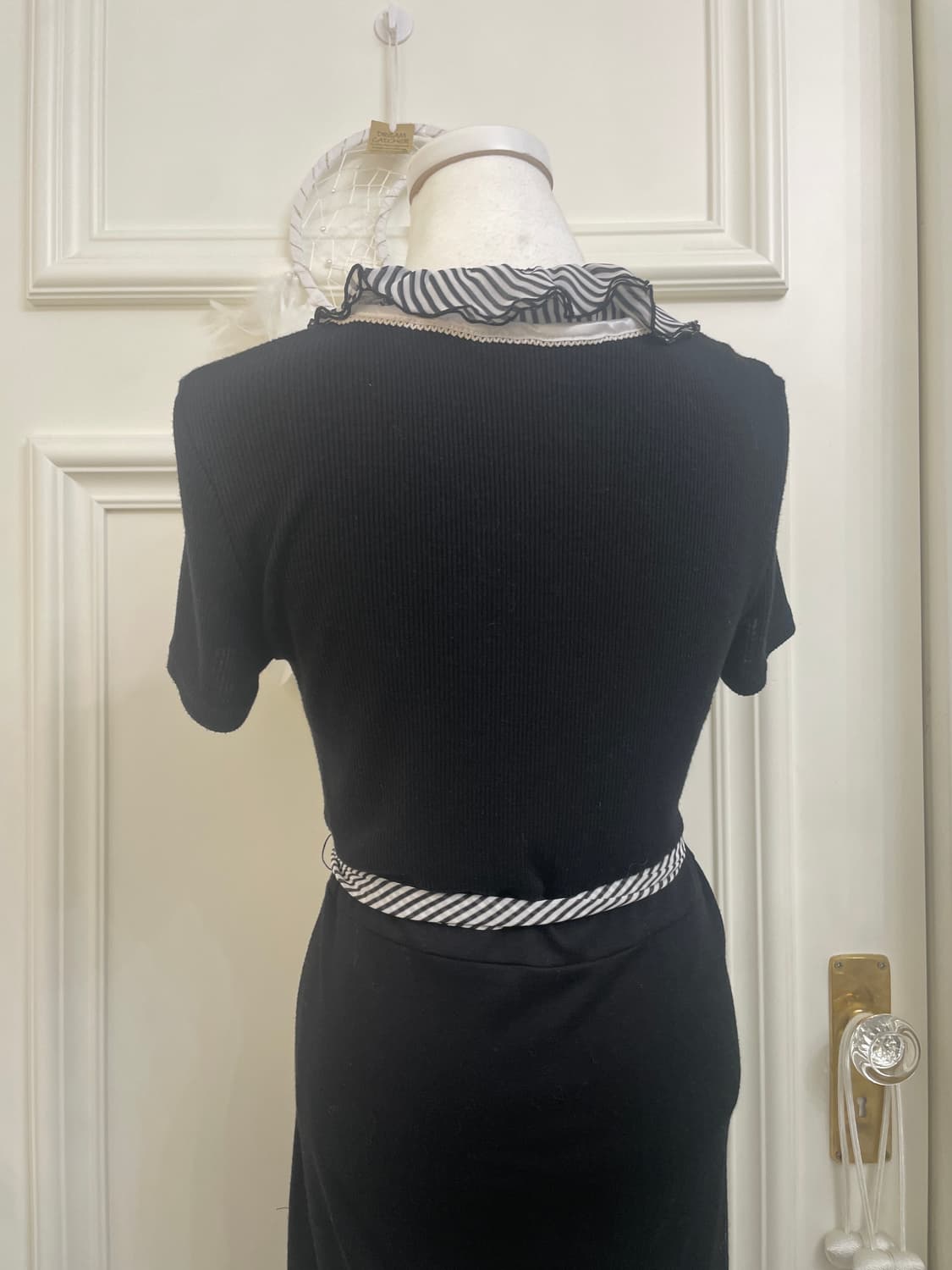 black stripe ruffle belt point opc 상품이미지4
