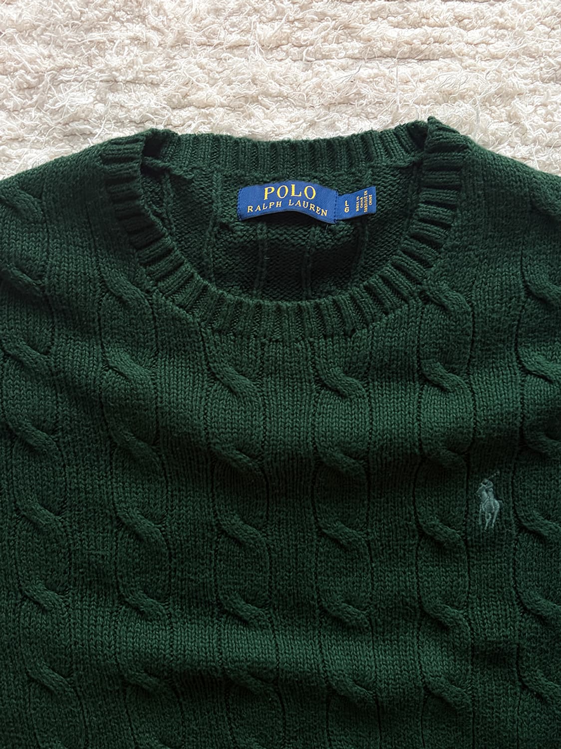 폴로 딥그린 케이블 니트 상품이미지4